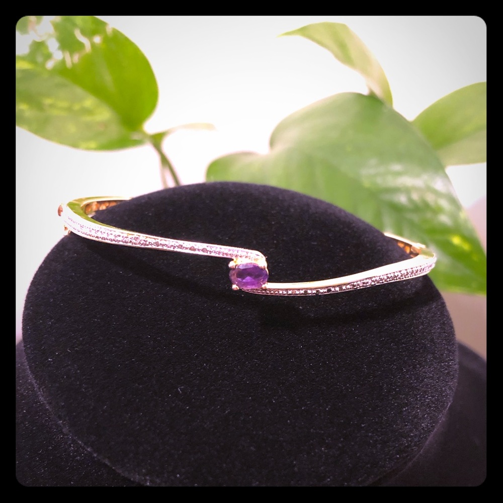 Amethyst Gold Plated Bangle